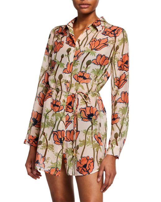 tory burch printed beach tunic