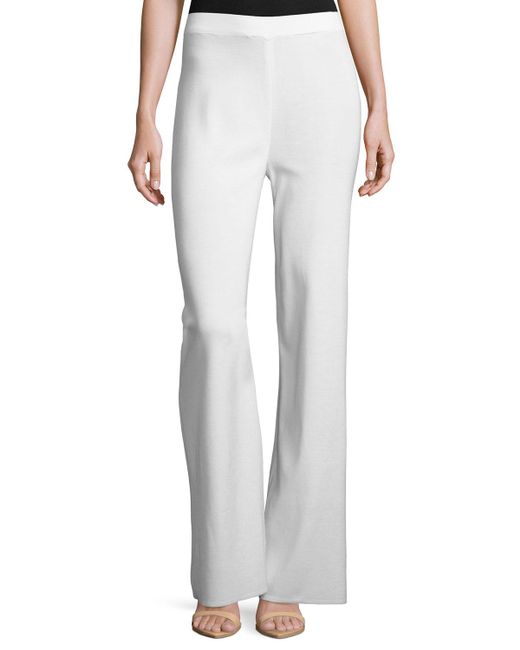 Misook Washable Wide-leg Pants in White - Lyst
