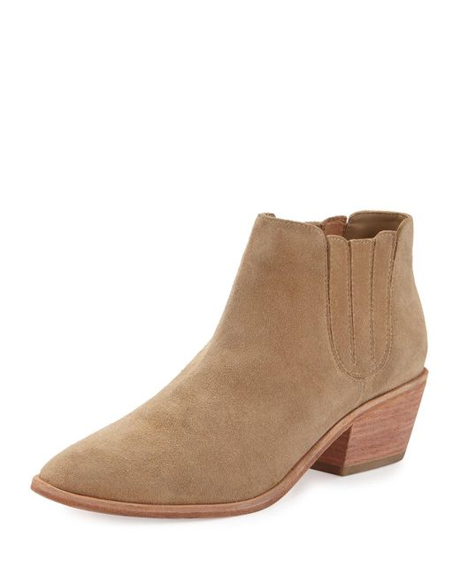 Joie Barlow Suede Pointed-toe Bootie in Brown | Lyst
