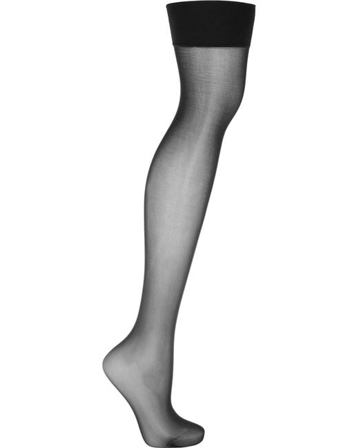Wolford Individual 10 Denier Stay-up Stockings in Black - Lyst