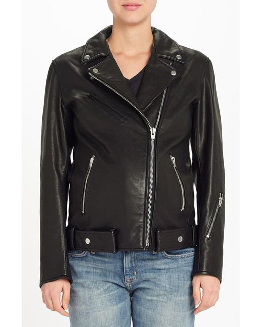 T By Alexander Long Leather Biker Jacket In Black Lyst T By Alexander Black Long Leather Biker Jacket Lyst