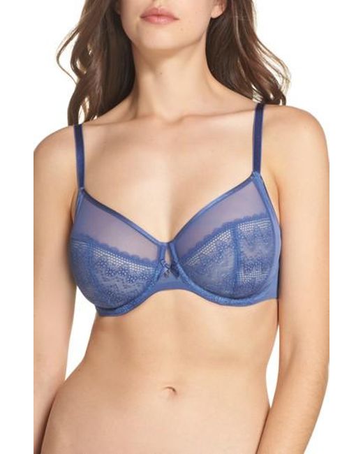 Chantelle 'revele Moi' Full Support Underwire Bra in Blue Lyst