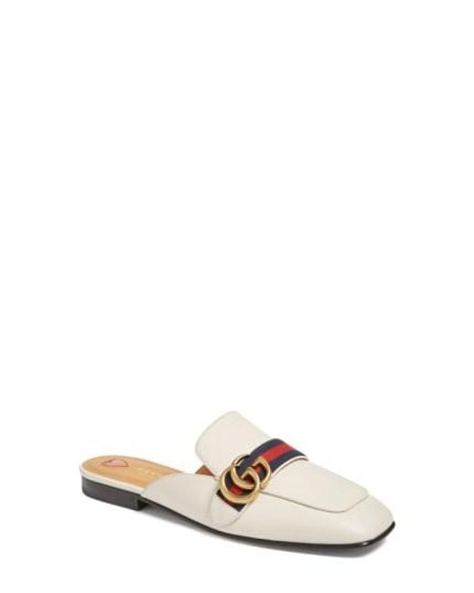 white gucci mules