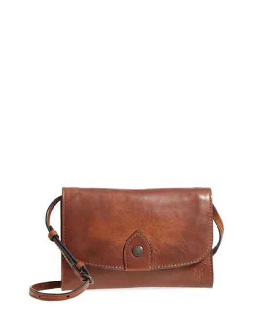 Lyst Frye Melissa Leather Crossbody Bag In Brown Frye Brown Melissa Leather Crossbody Bag Lyst