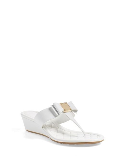 Cole haan tali  Bow Wedge Sandal  in White Save 34 Lyst
