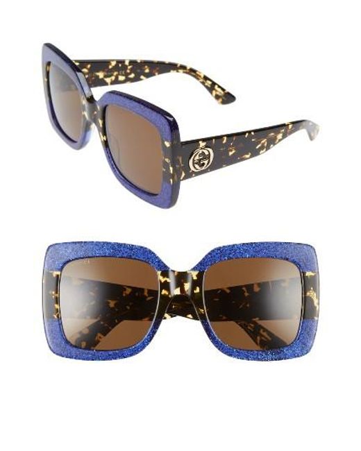 Gucci 55mm Square Sunglasses In Multicolor Lyst