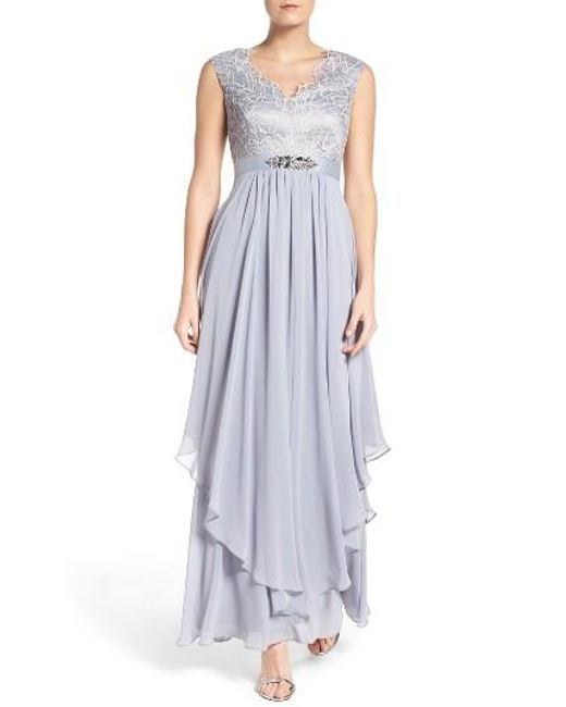 eliza j chiffon gown
