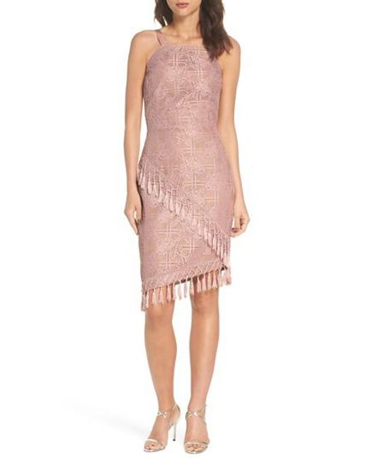 Lyst Bronx And Banco Natasha Asymmetrical Lace Dress In Pink Bronx And Banco Pink Natasha Asymmetrical Lace Dress Lyst