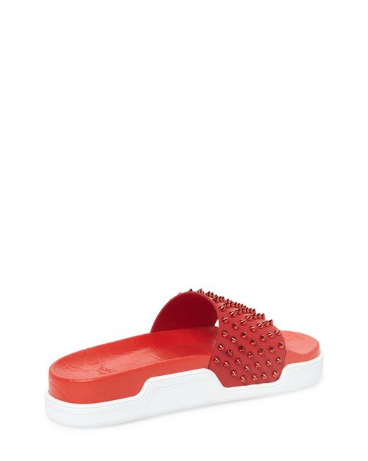 Christian Louboutin Pool Fun Sport Slide in Red for Men - Lyst