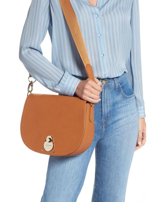 Longchamp Medium Cavalcade Leather Crossbody Bag in Natural Lyst