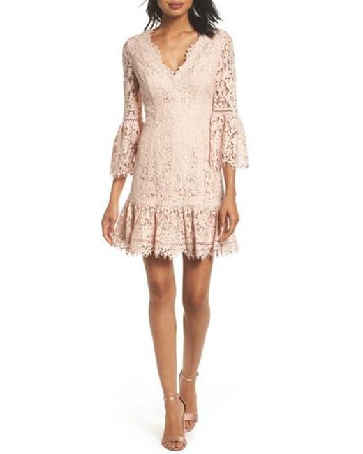 eliza j Blush Bell Sleeve Lace Dress