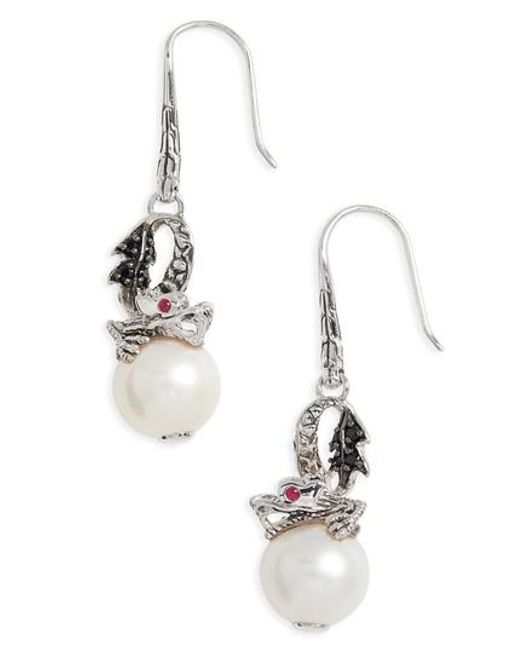Lyst John Hardy Naga Lava Dragon Pearl Drop Earrings In Metallic John Hardy Metallic Naga Lava Dragon Pearl Drop Earrings Lyst