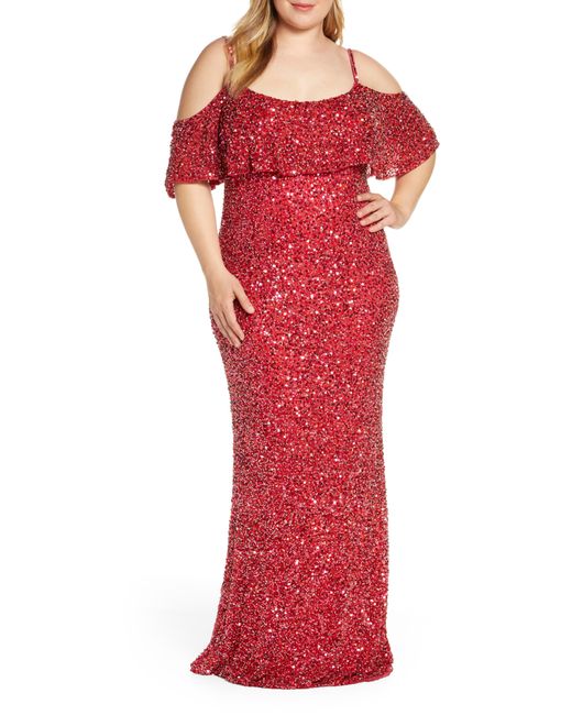 mac duggal iridescent sequin gown