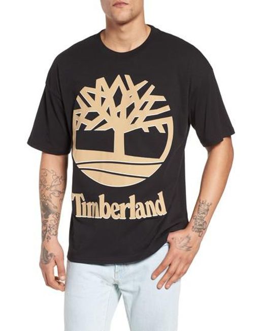 Lyst - Timberland Logo T-shirt in Black for Men