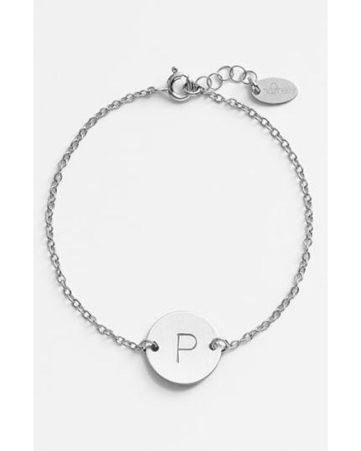 Lyst Nase Sterling Silver Initial Disc Bracelet In Metallic Nase Metallic Sterling Silver Initial Disc Bracelet Lyst