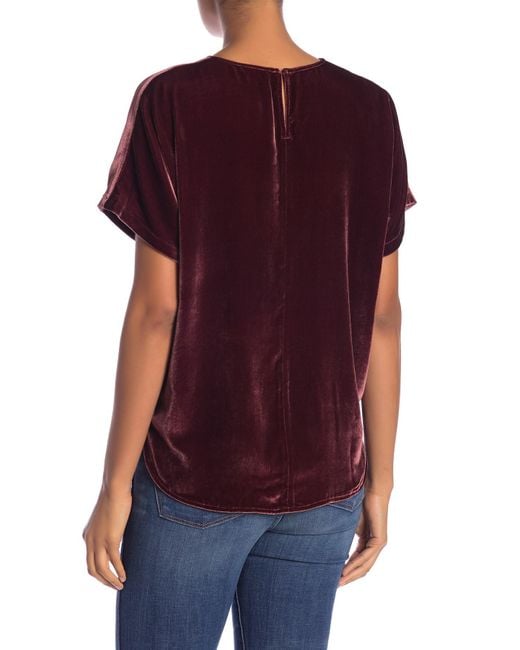 Lyst Madewell Velvet Short Sleeve Top in Purple