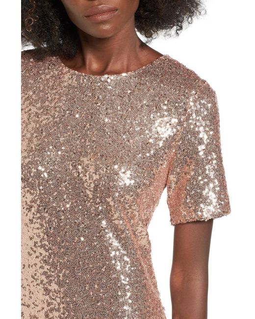 Soprano Sequin T-shirt Dress in Black | Lyst