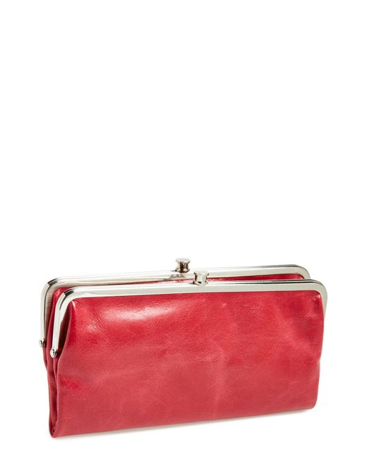 Hobo Lauren Leather Clutch Wallet in Red | Lyst
