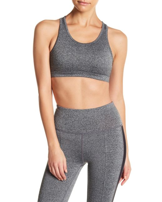 C&c california Back Lace-up Sport Bra in Gray | Lyst