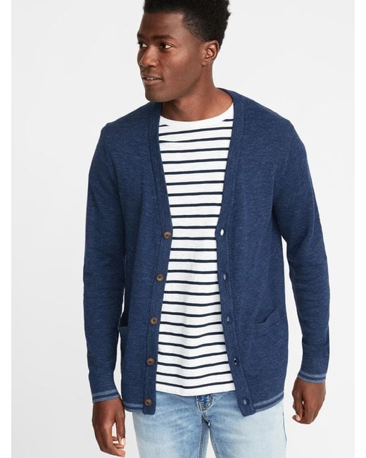 Lyst - Old Navy Classic Button-front Cardigan in Blue for Men