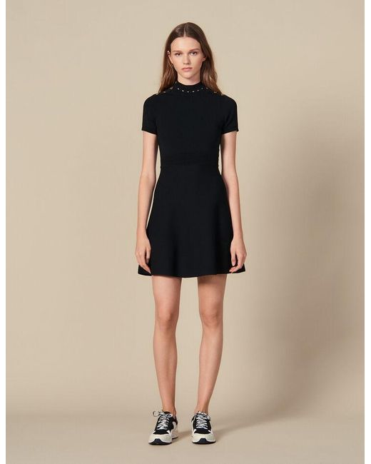 sandro knitted shirt dress