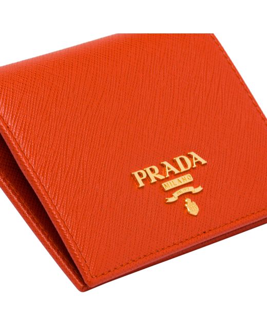 prada small wallet women's