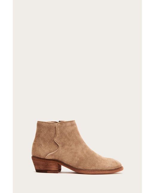 frye carson piping bootie off white