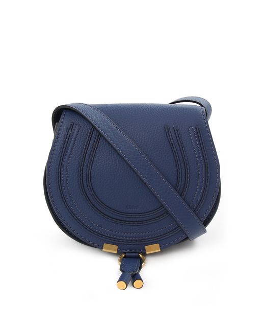 Chloé Marcie Small Saddle Bag Royal Navy in Blue | Lyst