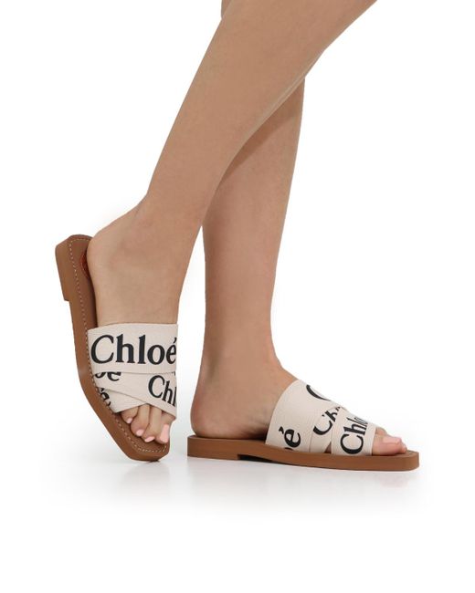 chloe woody slides white