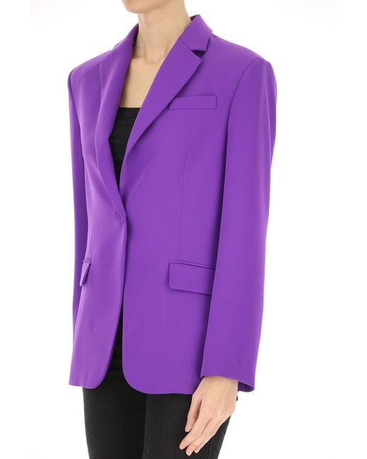 purple casual blazer