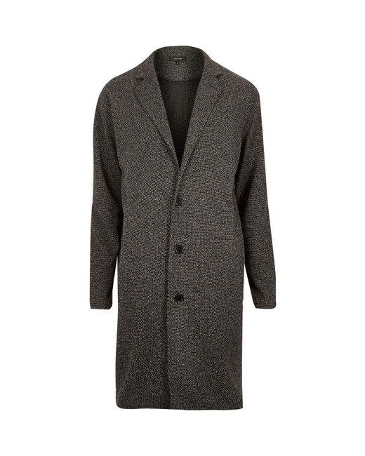 river island grey wool coat