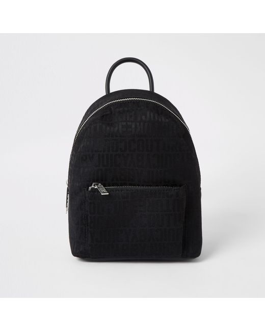 River Island Juicy Couture Black Monogram Mini Backpack in Black Lyst