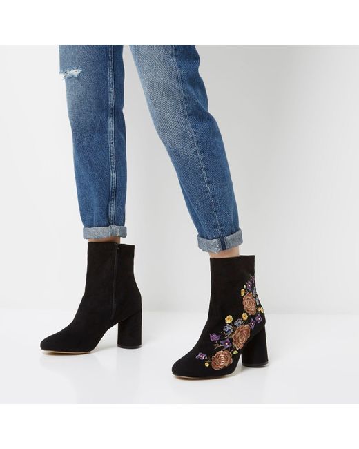 river island embroidered boots