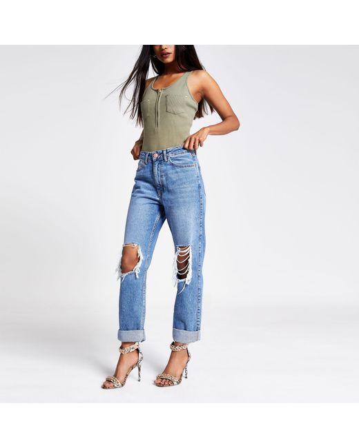 petite mom ripped jeans