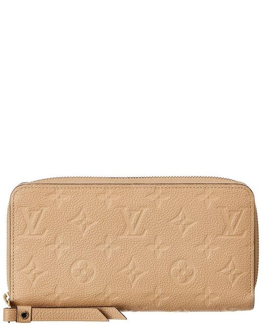 Louis Vuitton Beige Monogram Empreinte Leather Zippy Wallet in Natural - Lyst