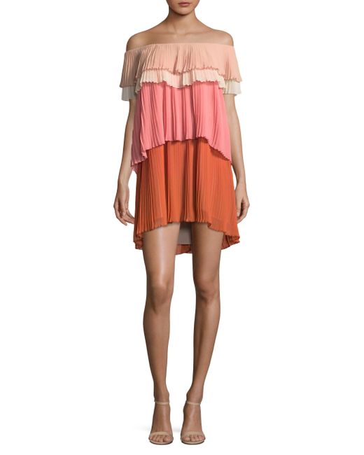 delfi adele pleated silk cut out dress
