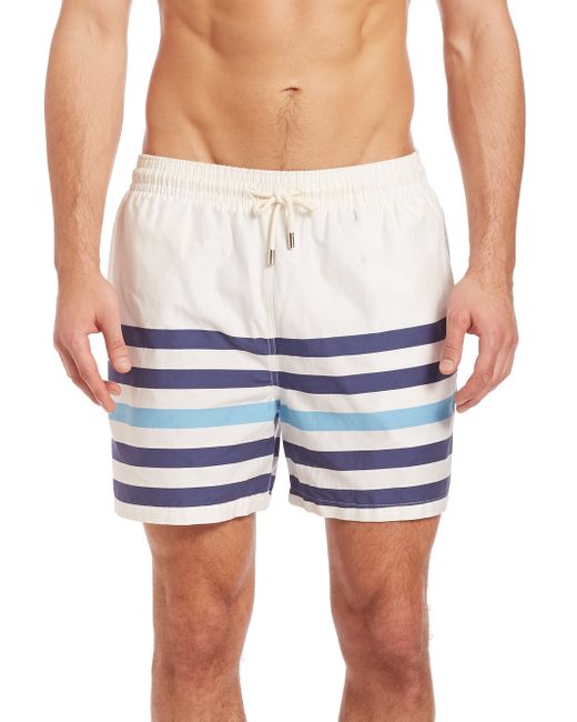 Solid & striped Classic Striped Swim Shorts in Blue for Men | Lyst
