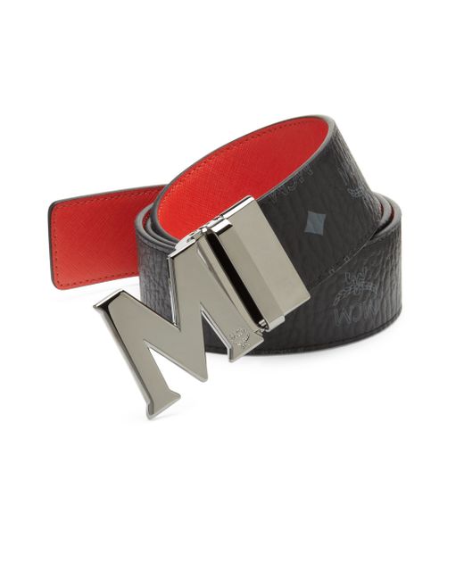 Mcm Two-toned Reversible Leather Belt in Black for Men | Lyst