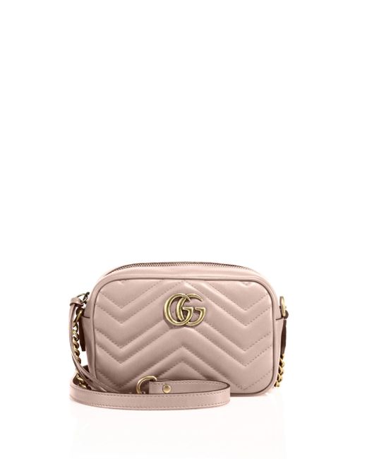 Gucci Mini Chevron Leather Camera Bag in Pink | Lyst