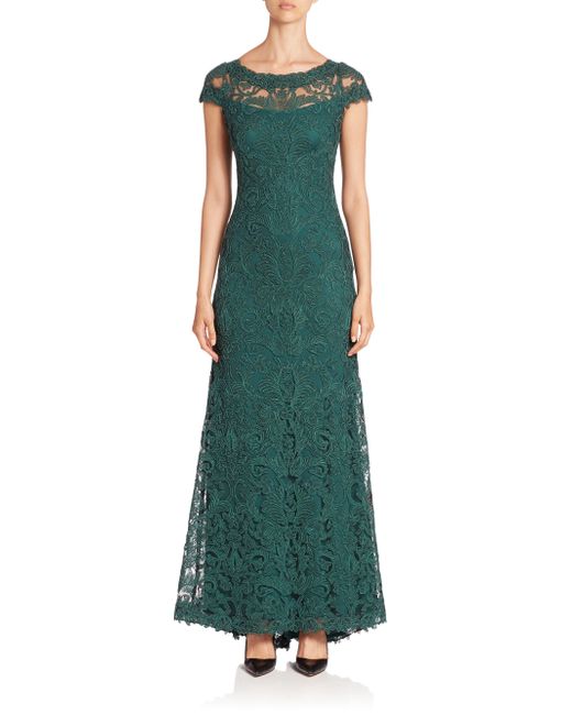tadashi shoji green gown