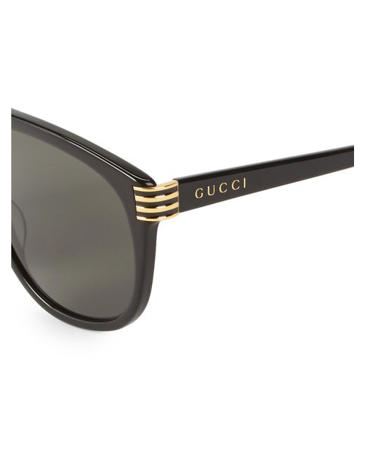 Gucci 60mm Aviator Sunglasses In Black For Men Lyst