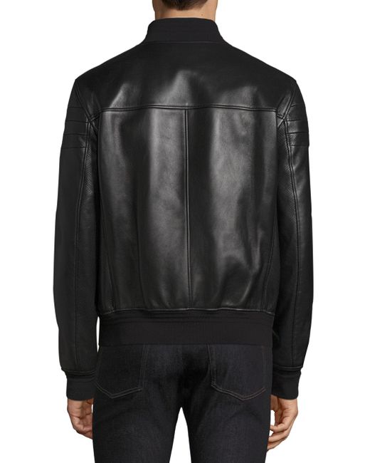 Lyst - Bally Reversible Leather Bomber Jacket in Black for Men