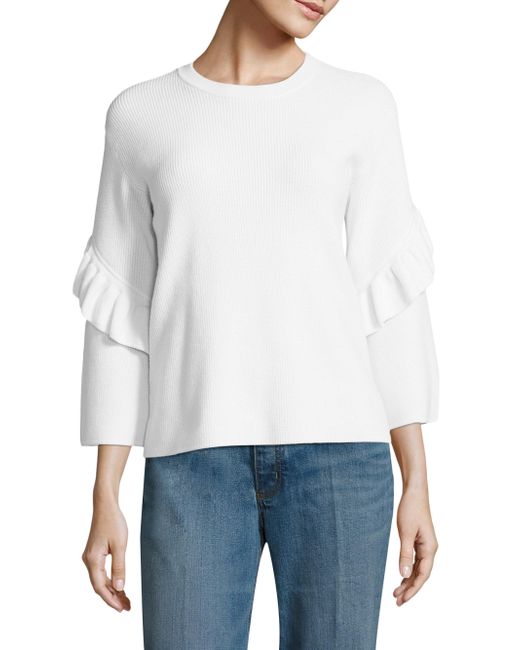 Lyst - Tory burch Ashley Merino Wool Sweater in White