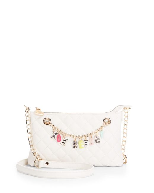 Give A Betsey Johnson betsey johnson give me a b quilted shoulder bag in white Give A Betsey Johnson betsey johnson give me a b quilted shoulder bag in white