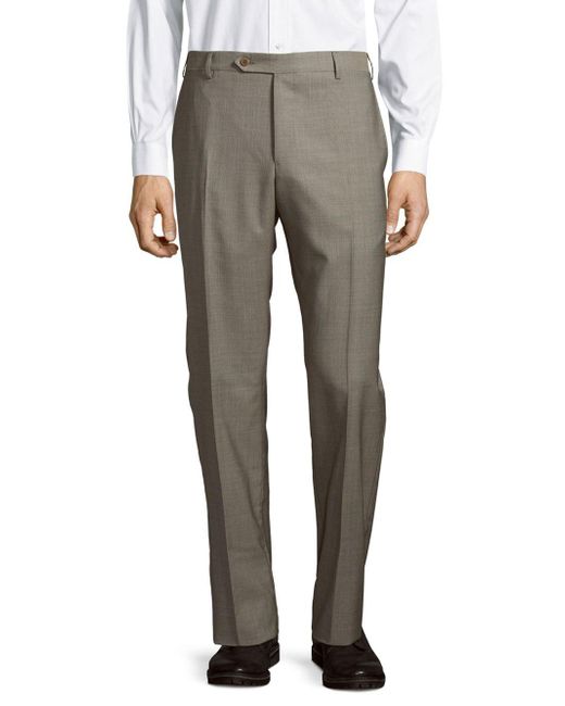 Zanella Parker Straight-leg Wool Pants in Natural for Men | Lyst
