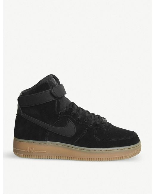 Lyst - Nike Air Force 1 Suede High-top Trainers in Black for Men
