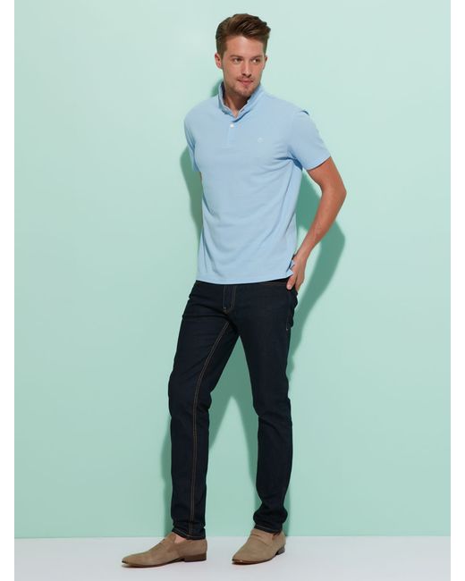 Shanghai tang Mens Cotton Fine Pique Polo in Blue for Men | Lyst