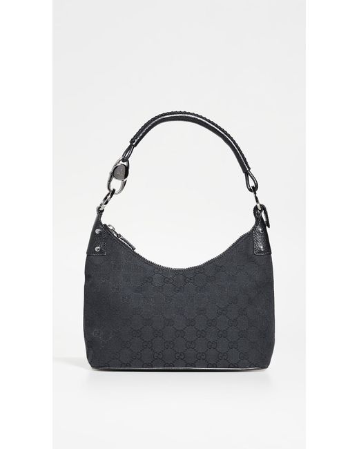 What Goes Around Comes Around Gucci Black Canvas Hobo Bag in Black - Lyst