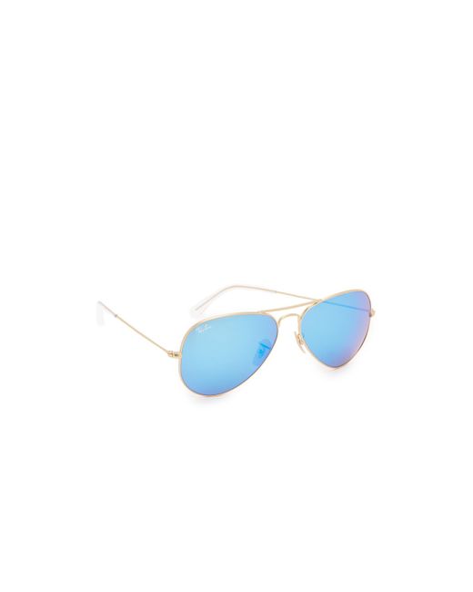 Ray Ban Mirrored Matte Classic Aviator Sunglasses In Metallic Lyst 