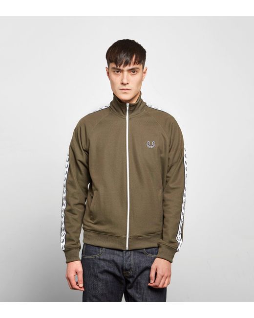 Fred perry Taped Track Top in Green for Men | Lyst